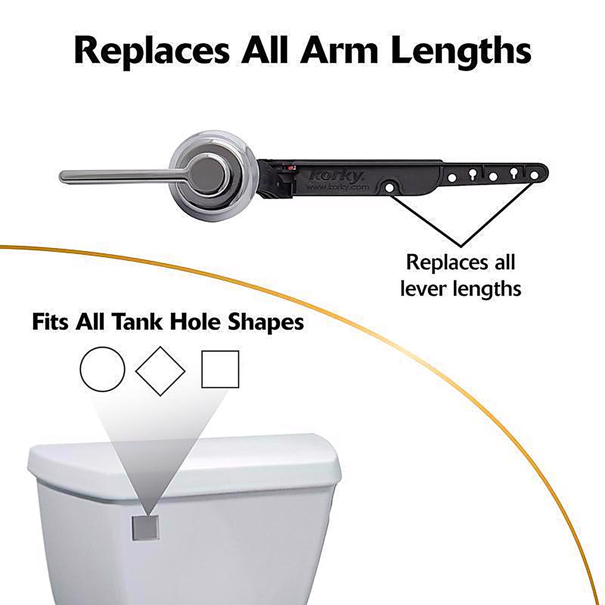 Korky 6050BP StrongARM Classic Style, Chrome Tank Lever
