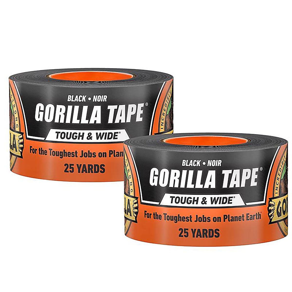 Gorilla 106425 2.88 in. W x 25 yd. L Black Duct Tape