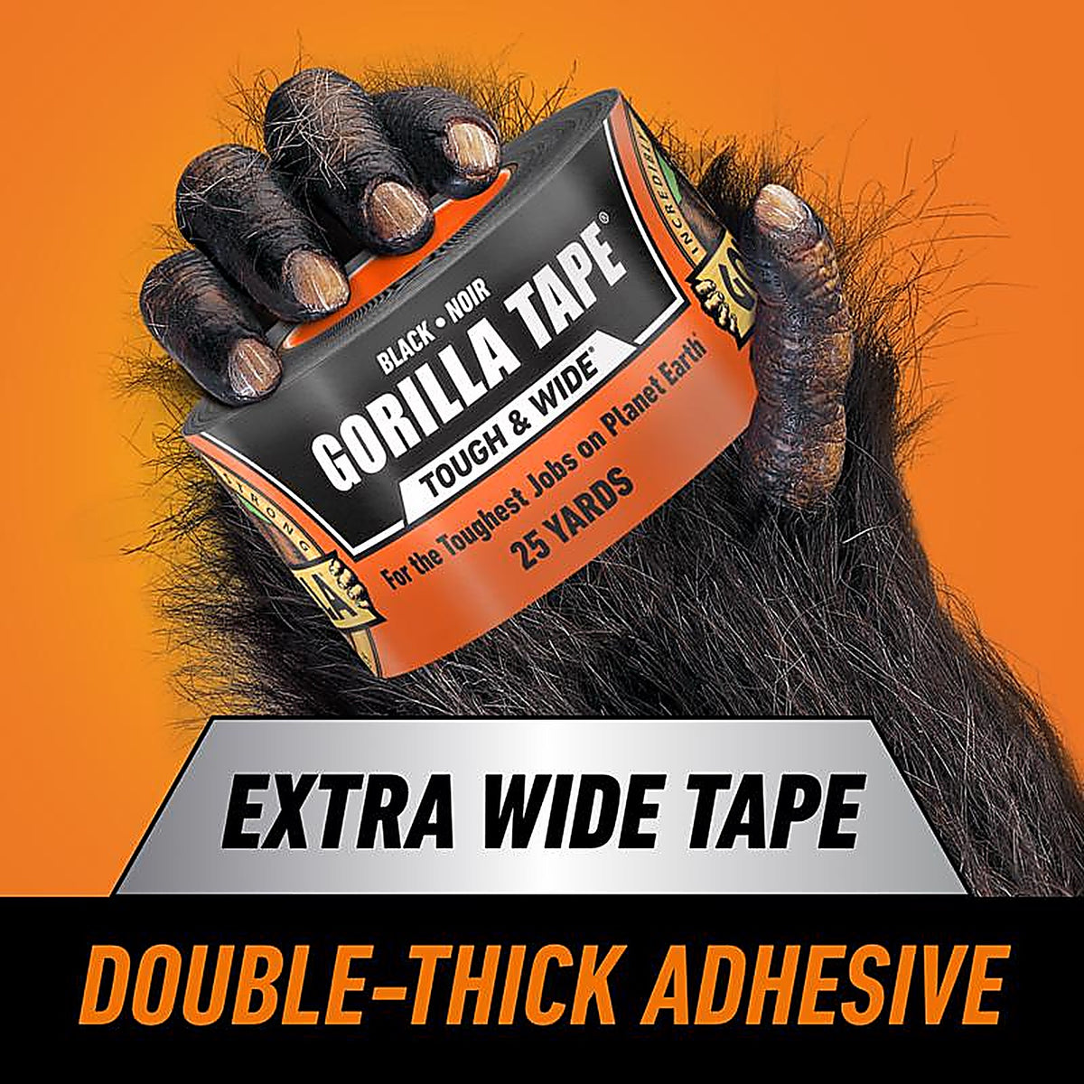 Gorilla 106425 2.88 in. W x 25 yd. L Black Duct Tape
