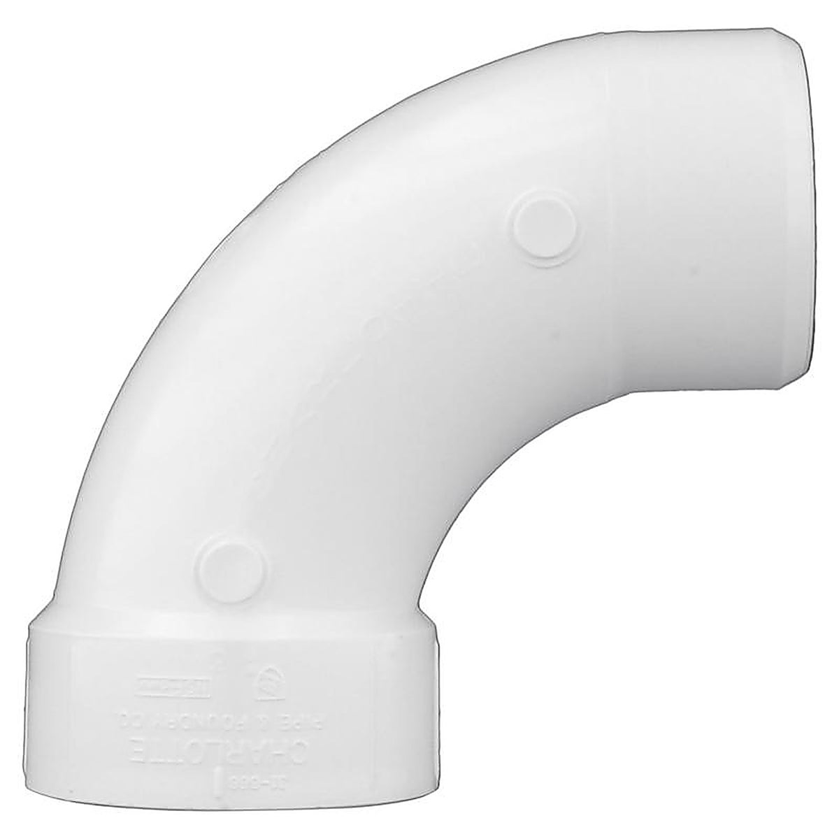 Charlotte Pipe PVC 00309 1000 Schedule 40 3 in. Spigot x 3 in. Dia. Hub PVC 90 Degree Elbow