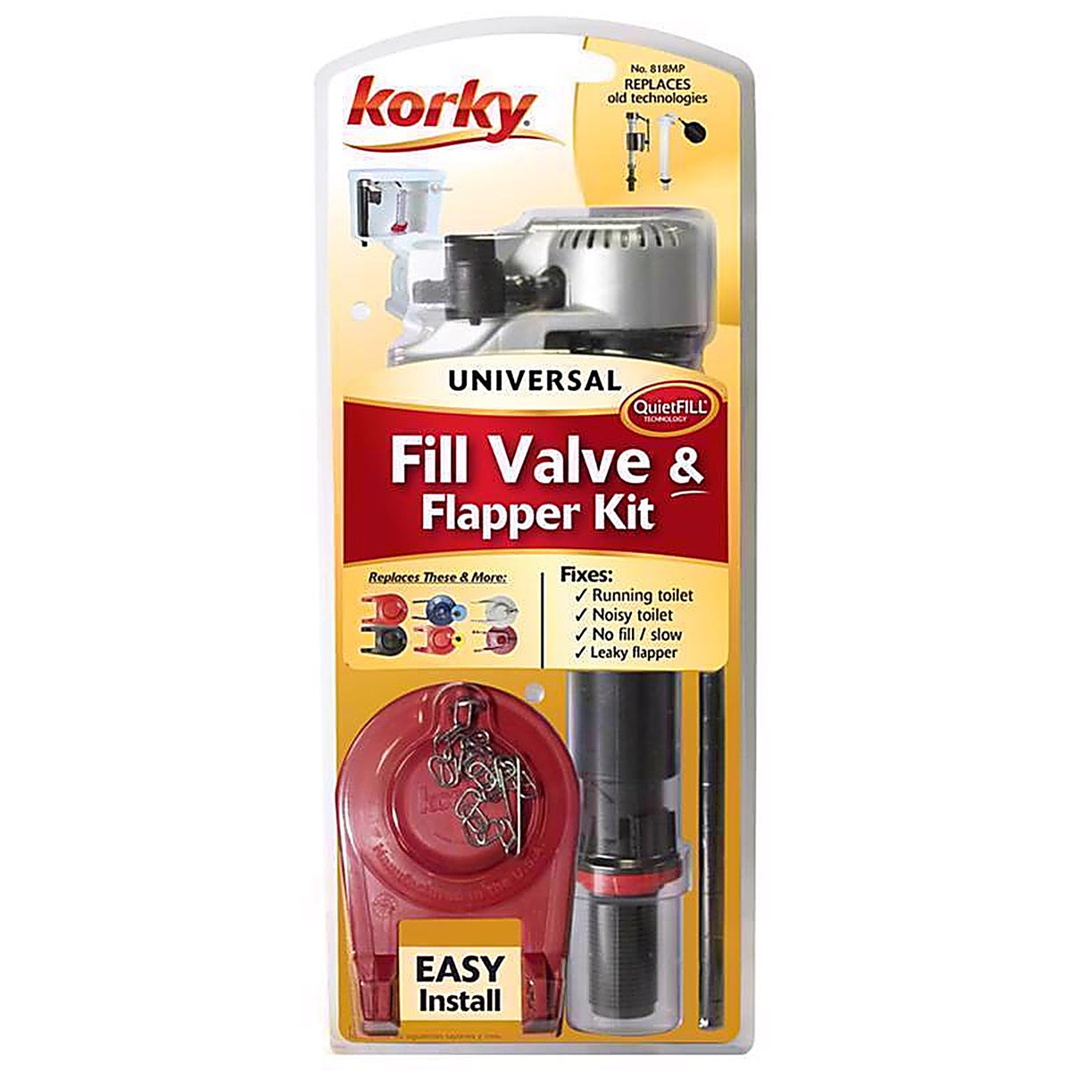 Korky 818MP Korky QuietFILL Platinum Fill Valve And Flapper Kit