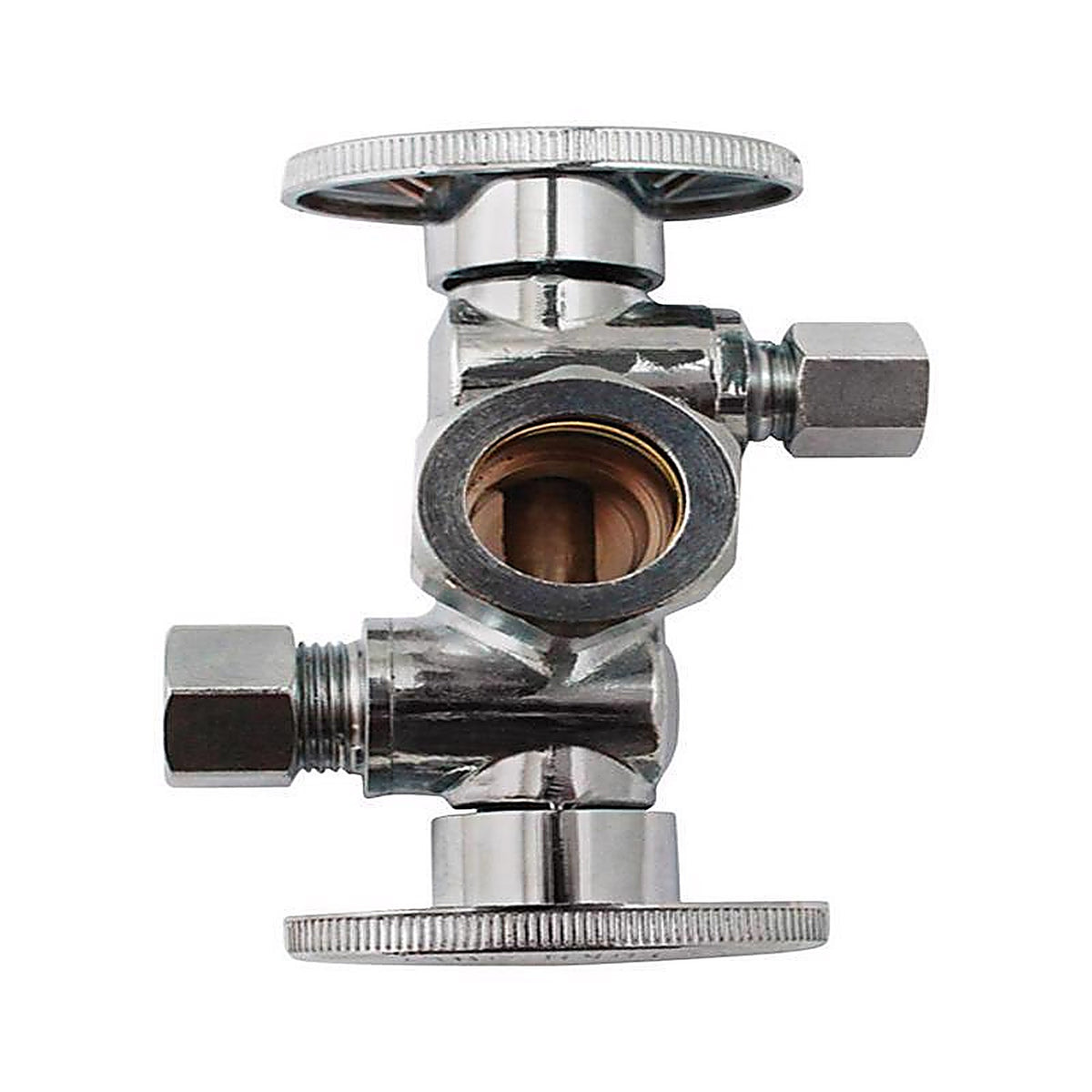 Keeney K2904DHLF 5/8 in. Compression x 3/8 in. Compression Brass Dual Shut-Off Valve