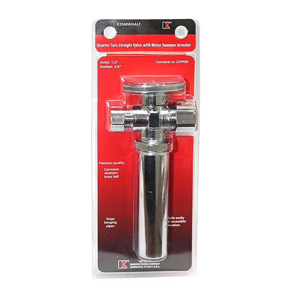 Keeney K2068WHALF 5/8 in. CTS x 3/8 in. Compression Brass Shut-Off Valve with Water Hammer