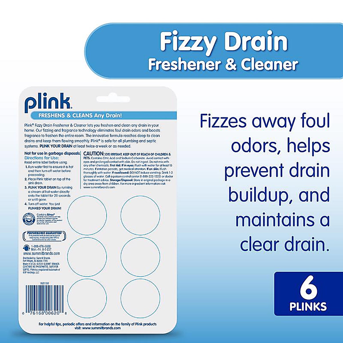 Plink PDF12T Tablet Drain Freshener and Cleaner 6 oz.