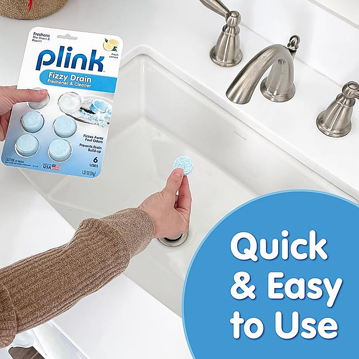 Plink PDF12T Tablet Drain Freshener and Cleaner 6 oz.