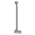 Keeney 2622PCPOLFC12K Quick Lock 1/2 in. Push x 1/2 in. Dia. Push 12 in. Stainless Steel Toilet Supply Line