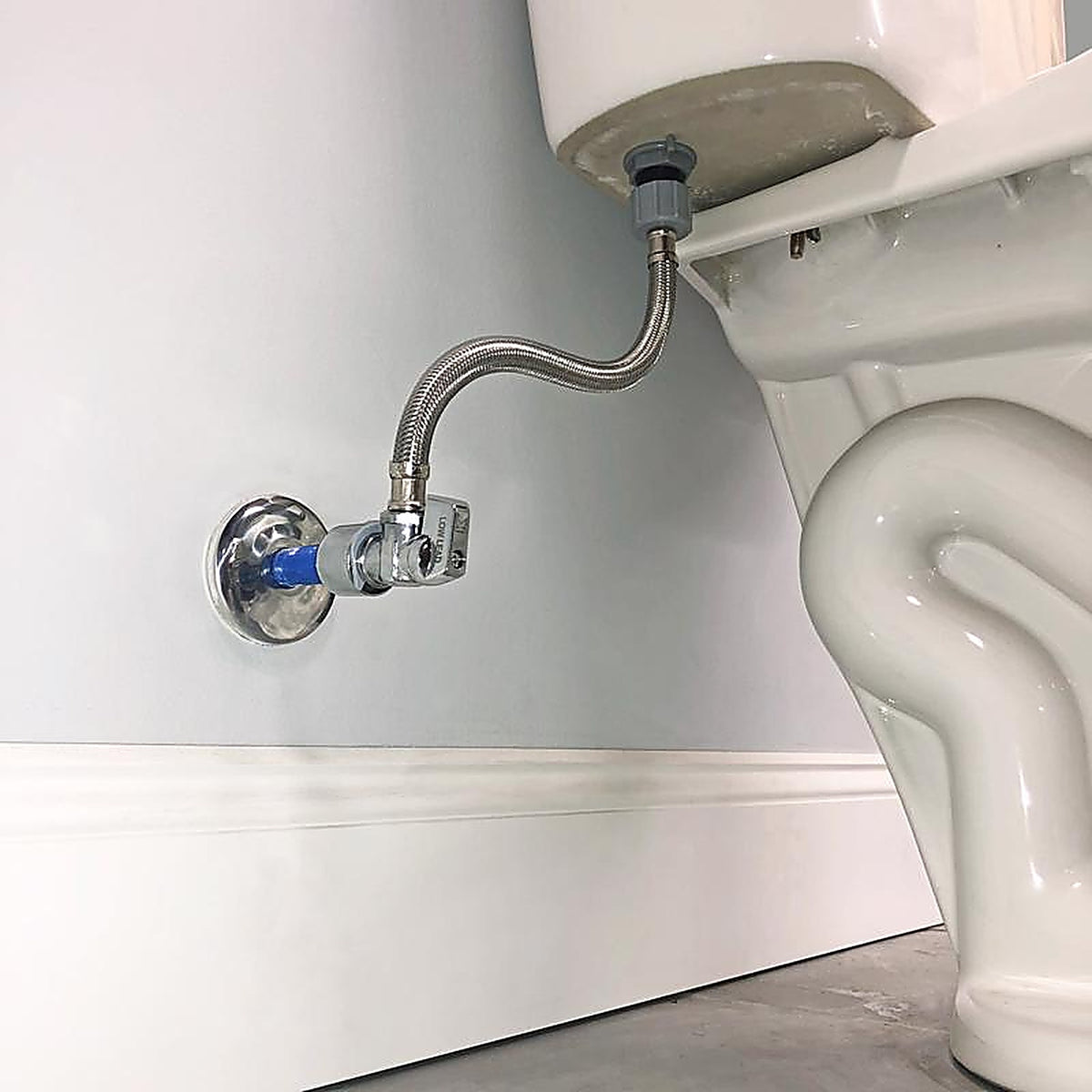 Keeney 2622PCPOLFC12K Quick Lock 1/2 in. Push x 1/2 in. Dia. Push 12 in. Stainless Steel Toilet Supply Line