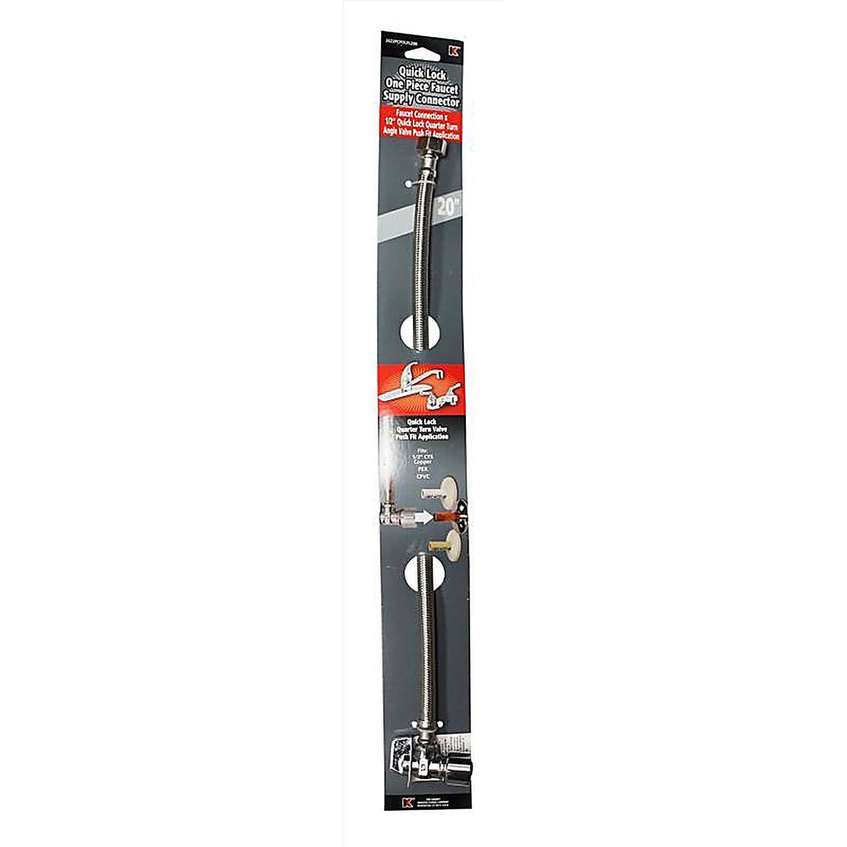 Keeney 2622PCPOLFL20K 20 in. Stainless Steel Faucet Supply Line