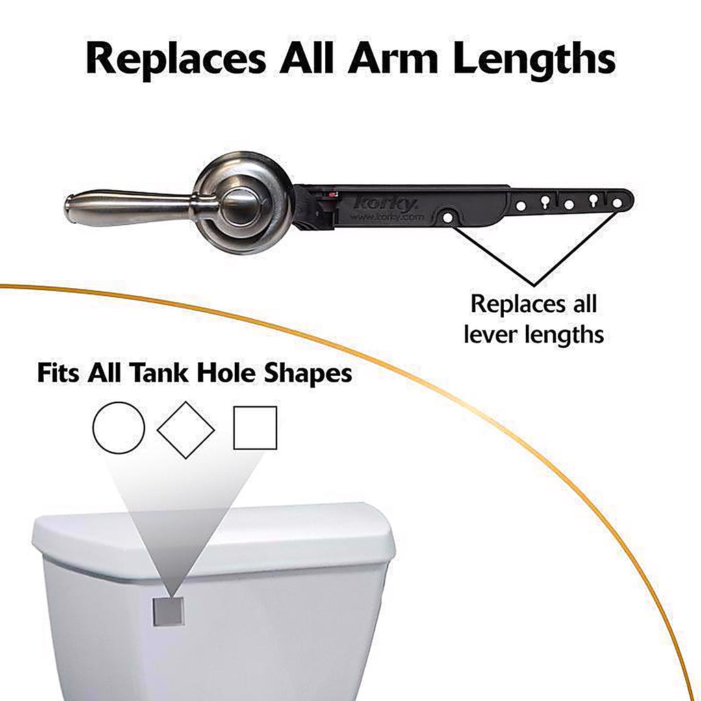 Korky 6071BP StrongARM Faucet Style, Brushed Nickel Tank Lever