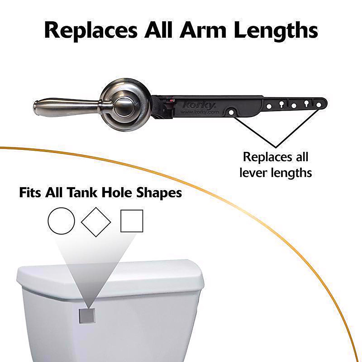 Korky 6071BP StrongARM Faucet Style, Brushed Nickel Tank Lever