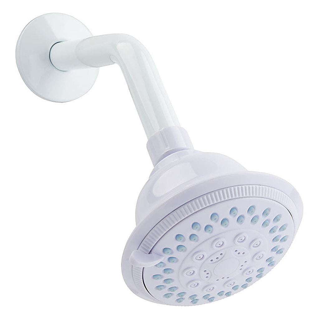 OakBrook 520 A5347WT-WS White PVC 5 settings Wallmount Showerhead 1.8 gal.