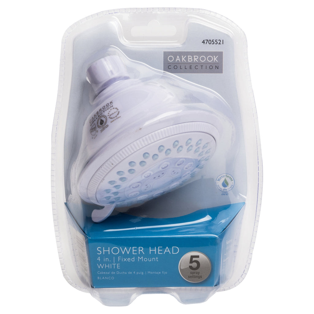 OakBrook 520 A5347WT-WS White PVC 5 settings Wallmount Showerhead 1.8 gal.