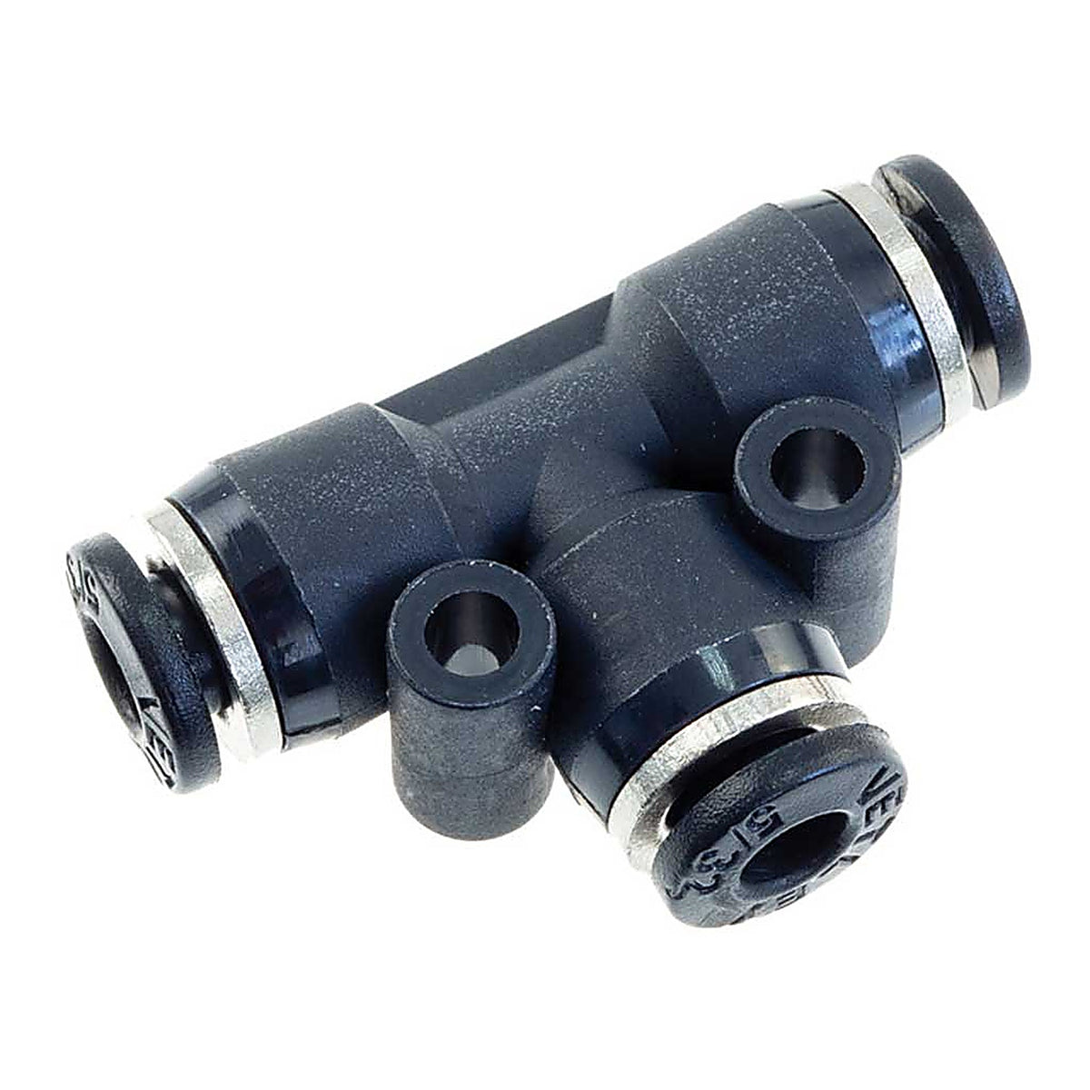 Red Horse Performance - 4725-06-06-2 - 3/8in Vacuum Fitting Tee (3/8in to 3/8in), Push to Connect-Black
