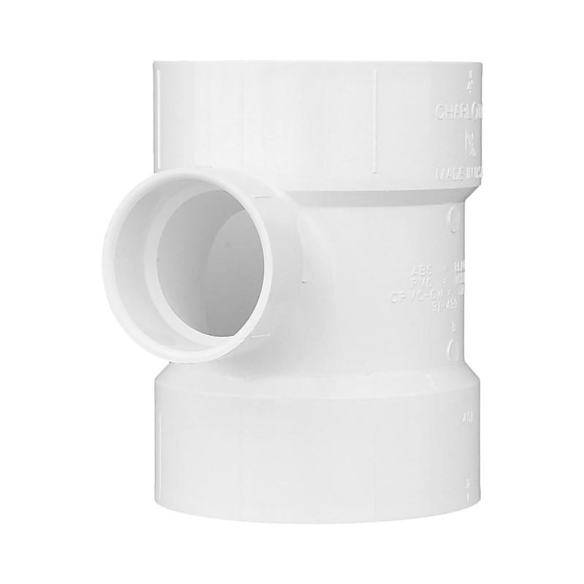 Charlotte Pipe PVC004011800 Schedule 40 4 in. Hub x 4 in. Dia. Hub PVC Sanitary Tee