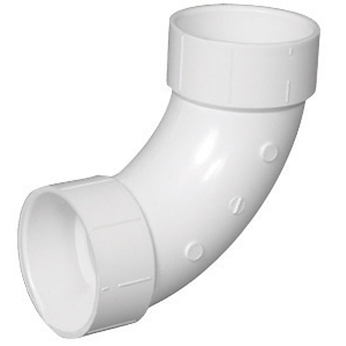 Charlotte Pipe PVC003041200 Schedule 40 4 in. Hub x 4 in. Dia. Hub PVC Long Sweep Elbow