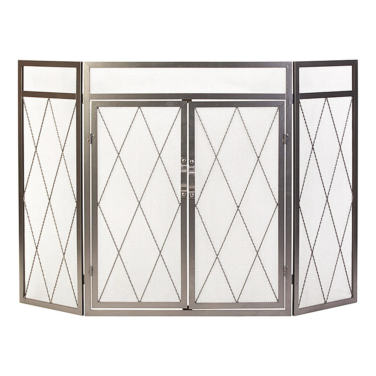 Panacea 15195 Open Hearth Black Antique Steel Fireplace Screen