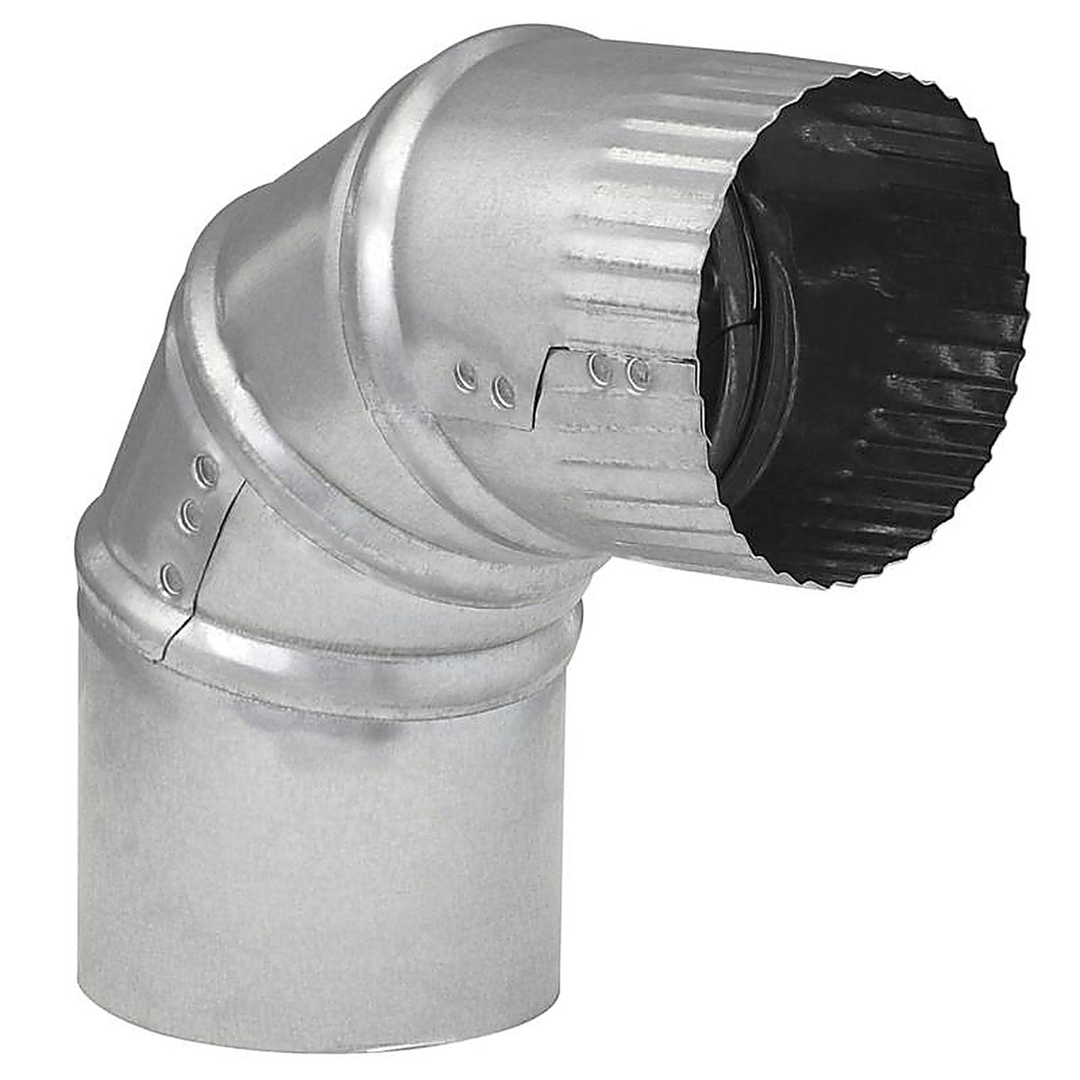 Imperial GV0282-C 3 in. Dia. x 3 in. Dia. Adjustable 90 deg. Galvanized Steel Furnace Pipe Elbow