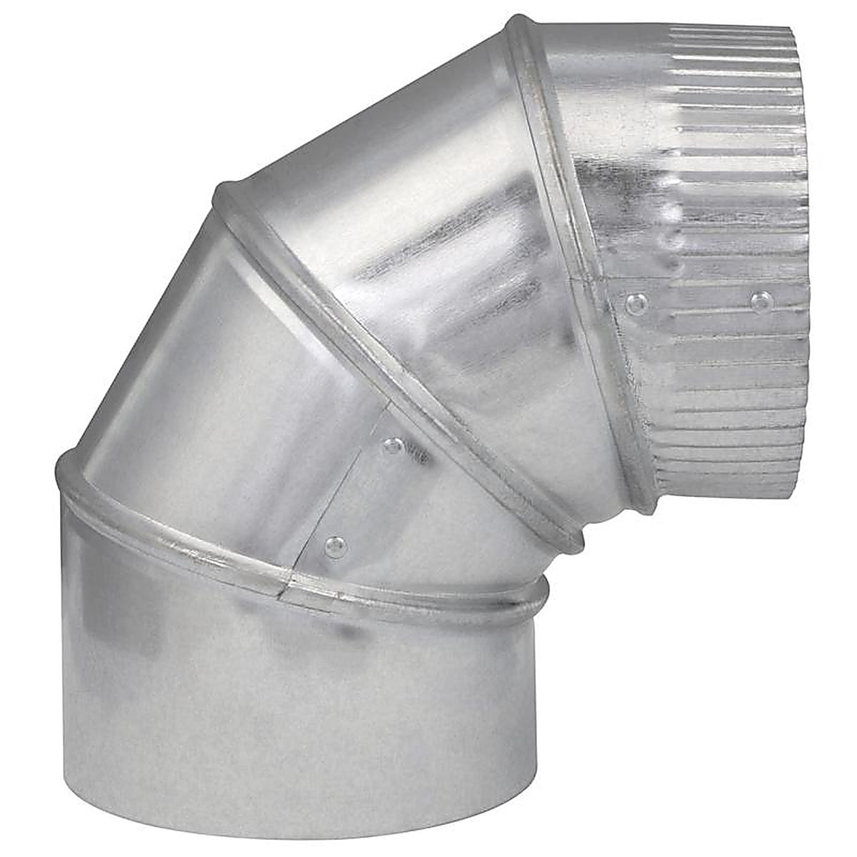 Imperial GV0291-C 5 in. Dia. x 5 in. Dia. Adjustable 90 deg. Galvanized Steel Furnace Pipe Elbow