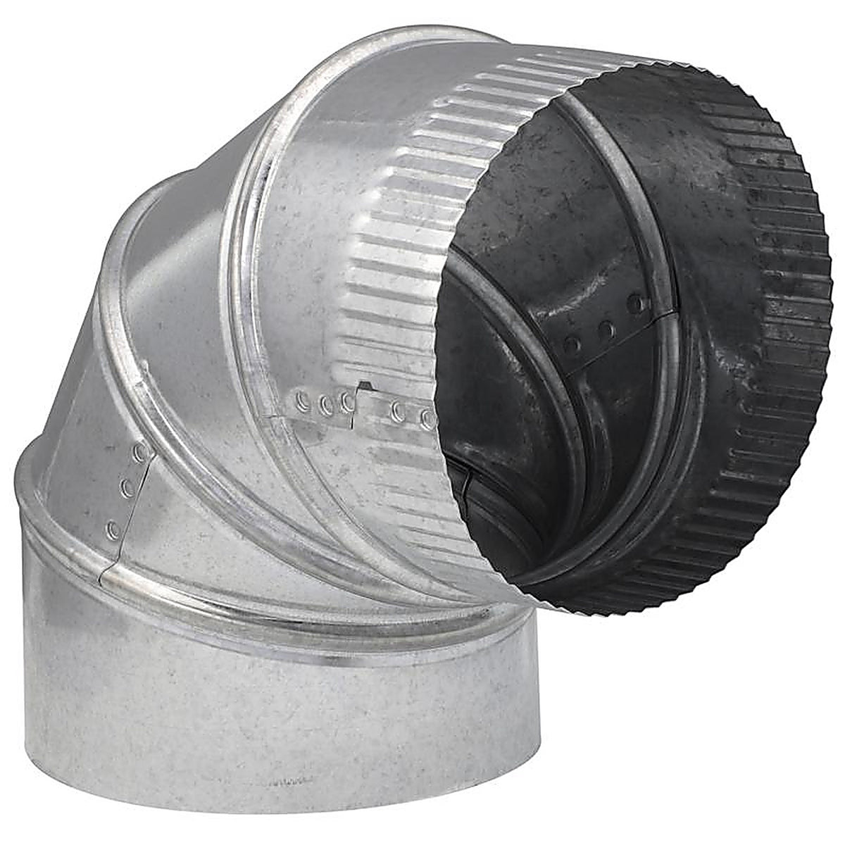 Imperial GV0296-C 6 in. Dia. x 6 in. Dia. Adjustable 90 deg. Galvanized Steel Furnace Pipe Elbow