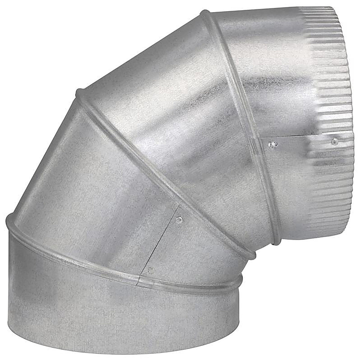 Imperial GV1330-A 8 in. Dia. x 8 in. Dia. Adjustable 90 deg. Galvanized Steel Furnace Pipe Elbow