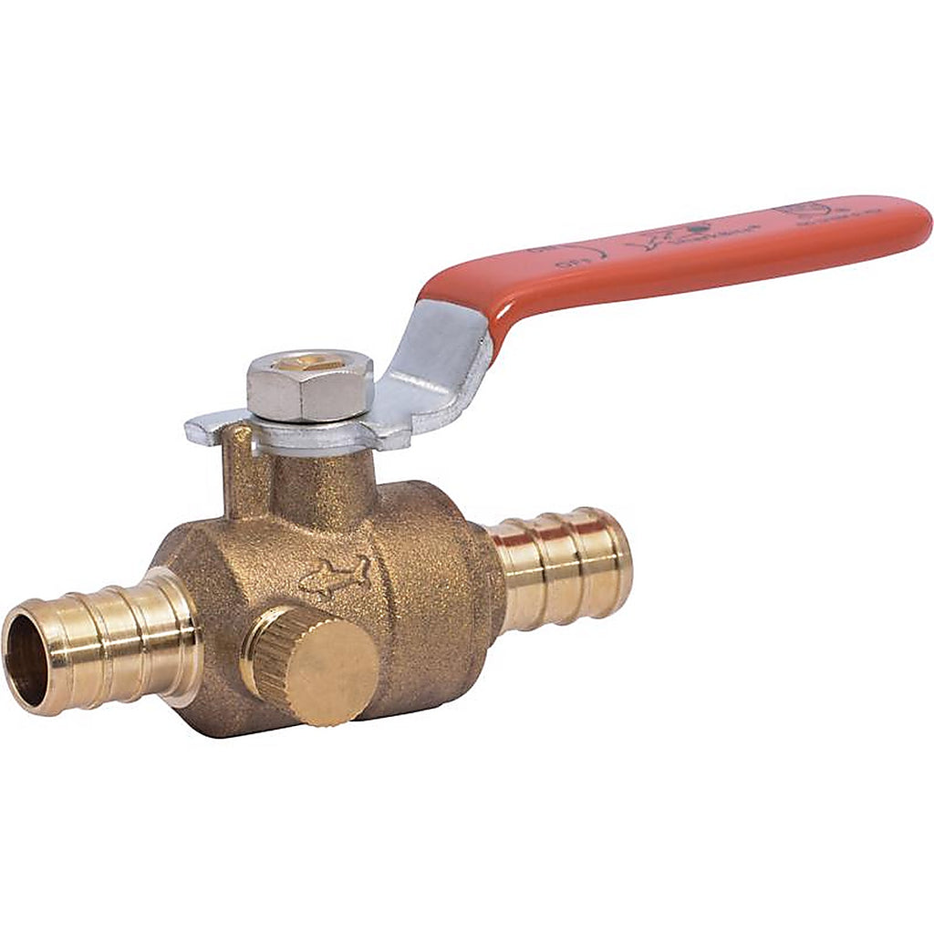 Sharkbite 24612LFA 1/2 in. Brass Crimp Ball Valve with Drain