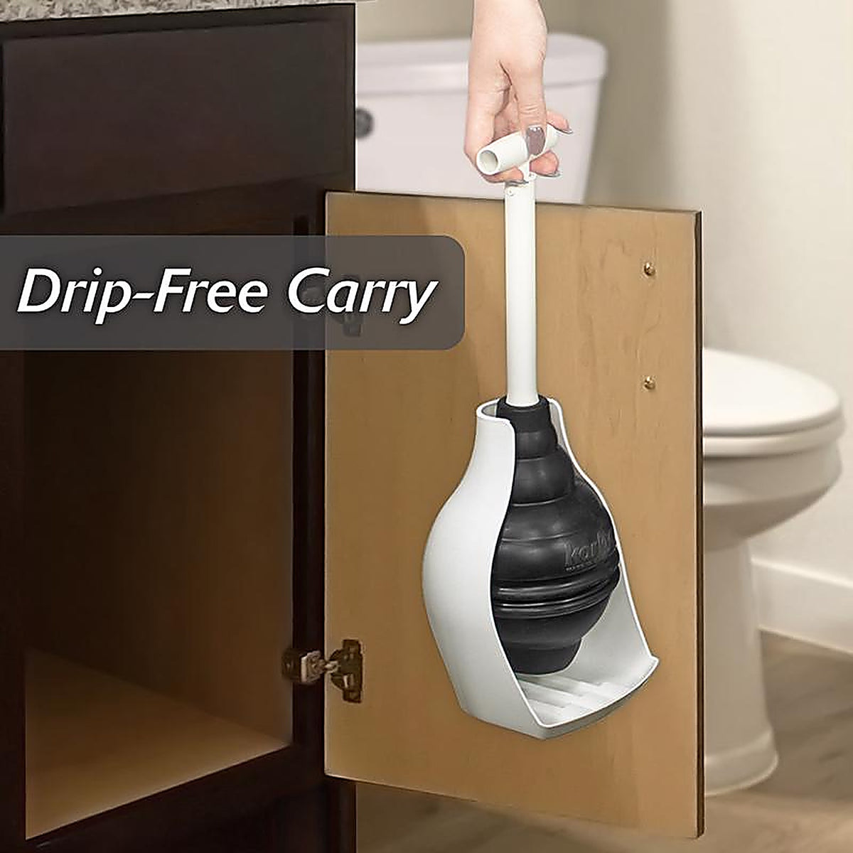Korky 97-4A Beehive Max Toilet Plunger with Holder 16 in. L x 6 in. Dia.