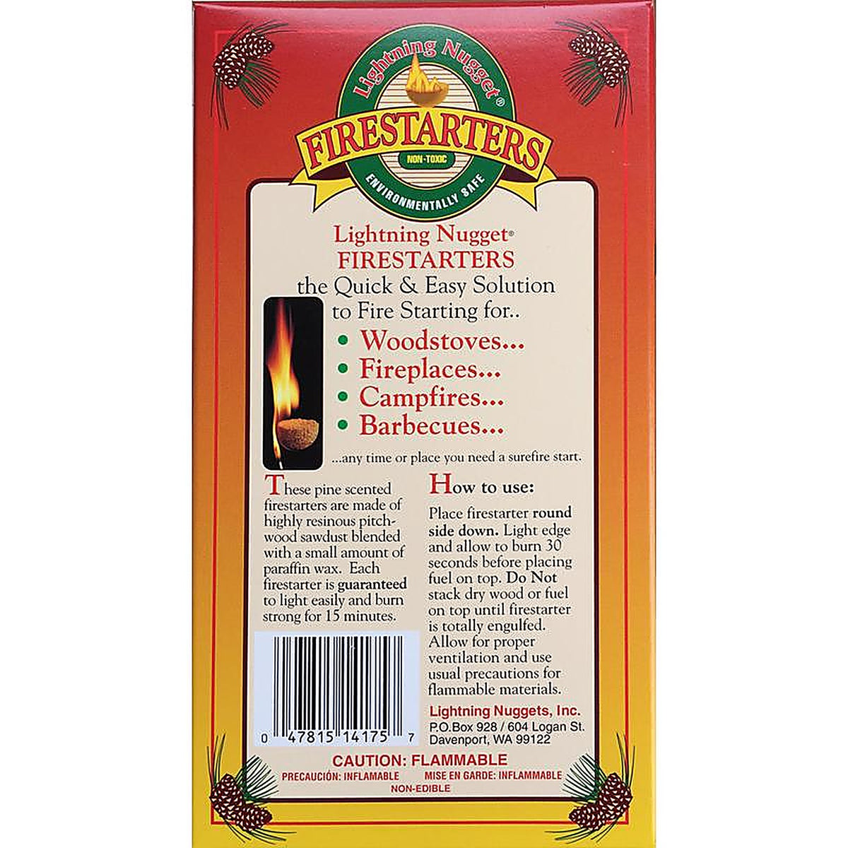Lightning Nuggets N12EB2PK Natural Pine Fire Starter 12/Pack