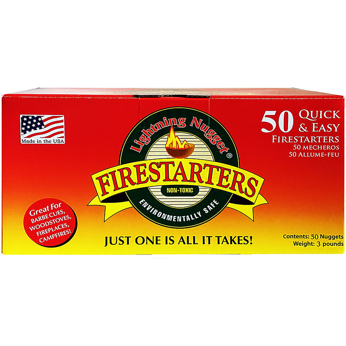Lightning Nuggets N50LBOX Natural Pine Fire Starter 50/Pack