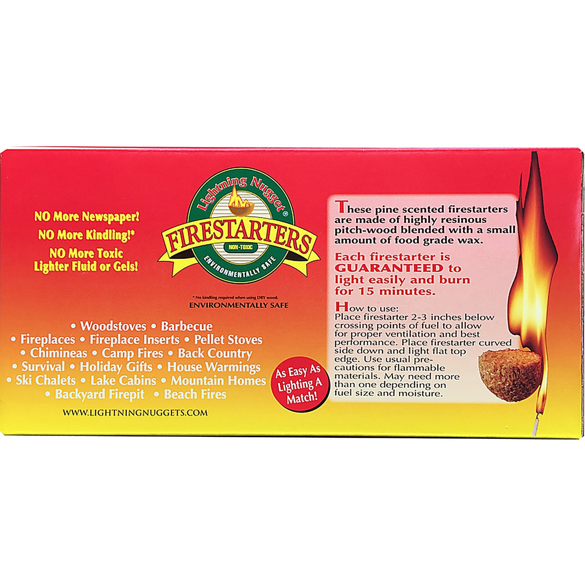 Lightning Nuggets N50LBOX Natural Pine Fire Starter 50/Pack