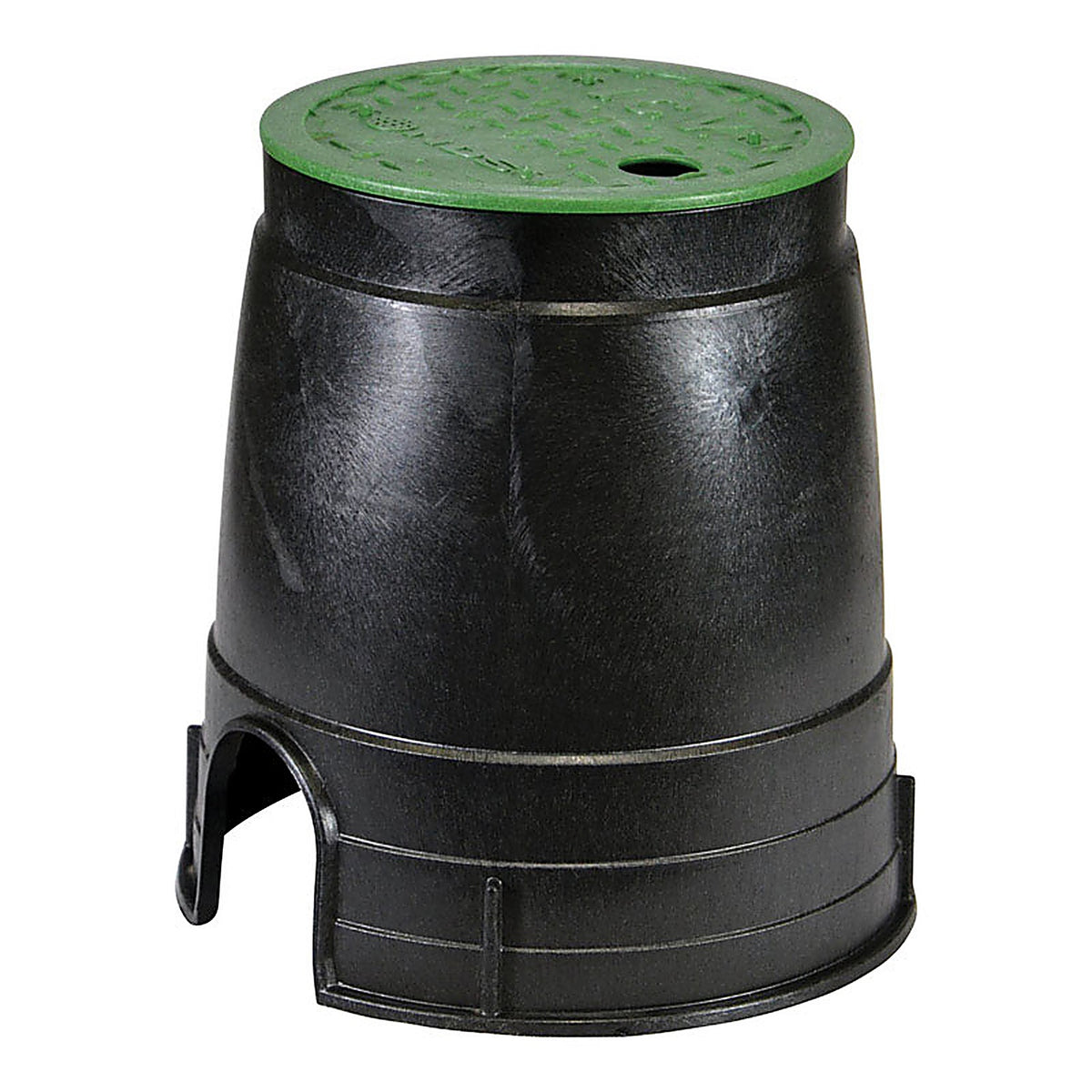 NDS D109-G Econo 8.5 in. W x 8.5 inch H Round Valve Box with Overlapping Cover Black/Green