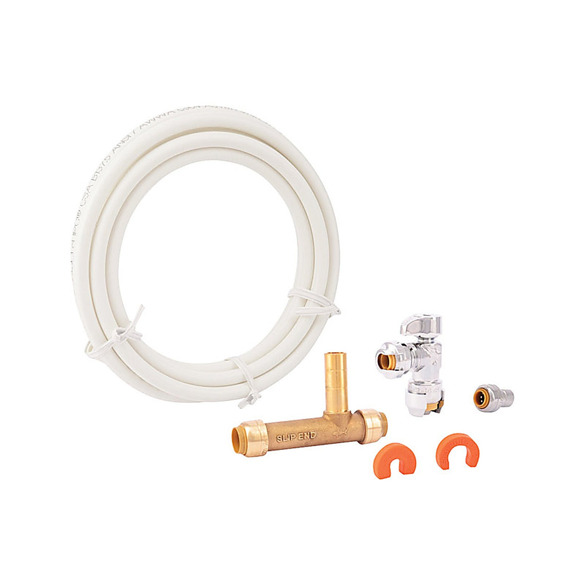 Sharkbite 25024 1/4 in. Push Fit x 1/4 in. Dia. Push to Fit 10 ft. Brass Ice Maker Connection Kit