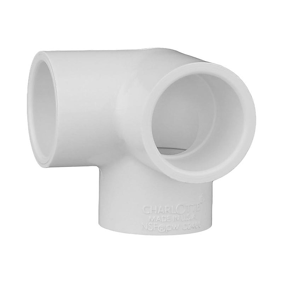 Charlotte Pipe PVC 02510 0600 Schedule 40 1/2 in. Slip x 1/2 in. Dia. Slip PVC Side Outlet Elbow