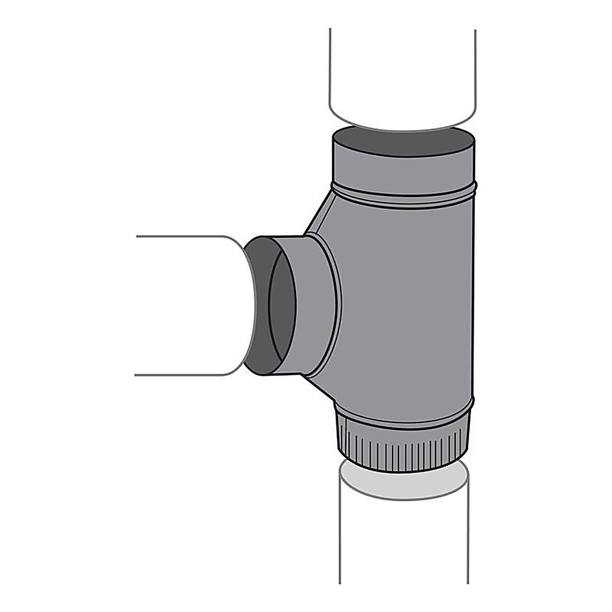 Imperial BM0083 6 in. x 6 in. x 6 in. Metal Stove Vent Single Tee