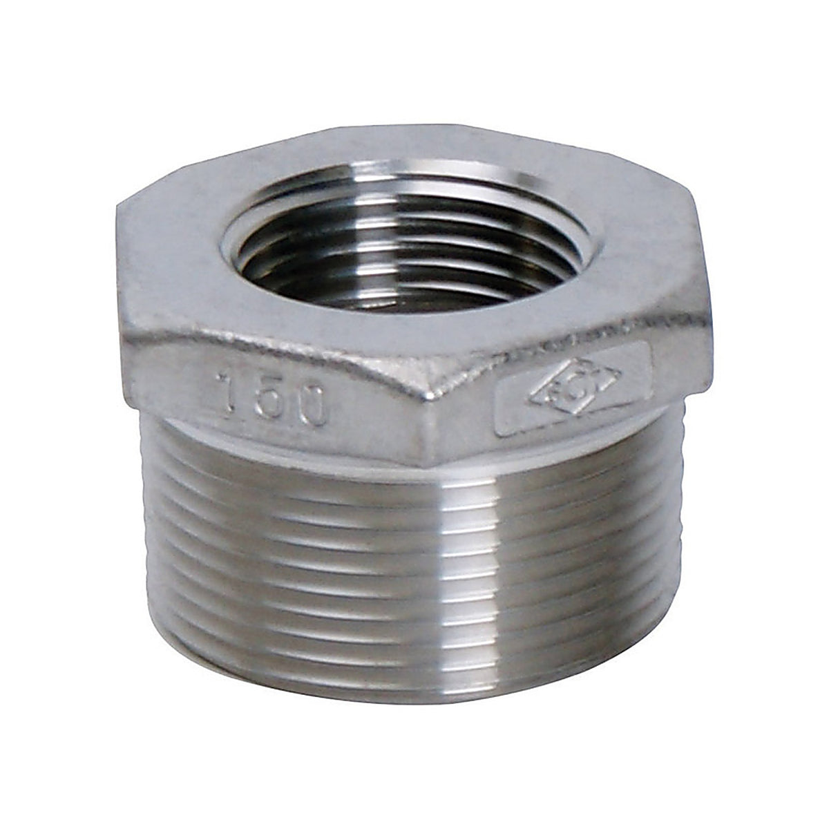 Smith-Cooper 4638101110 1-1/4 in. MPT x 1 in. Dia. FPT Stainless Steel Hex Bushing