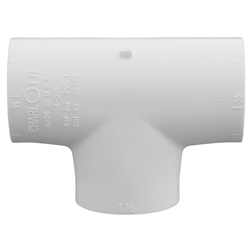 Charlotte Pipe PVC024012600 Schedule 40 1/2 in. Slip x 1/2 in. Dia. Slip PVC Reducing Tee