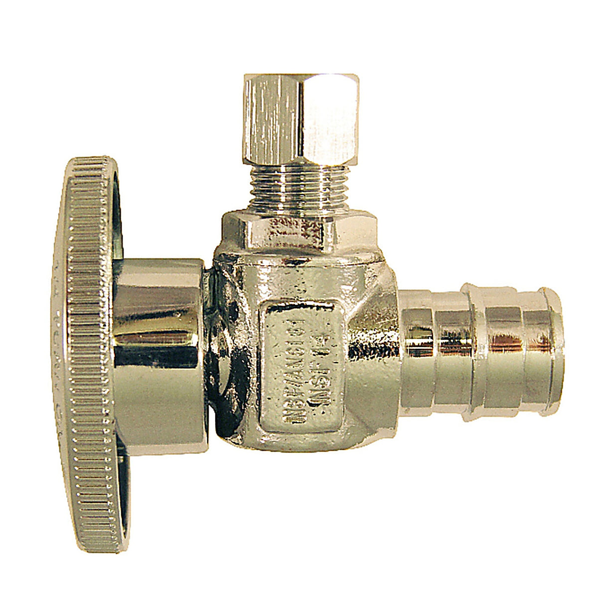 Apollo EPXVA1214C PEX A 1/2 in. Barb x 1/4 in. Compression Chrome Plated Stop Valve