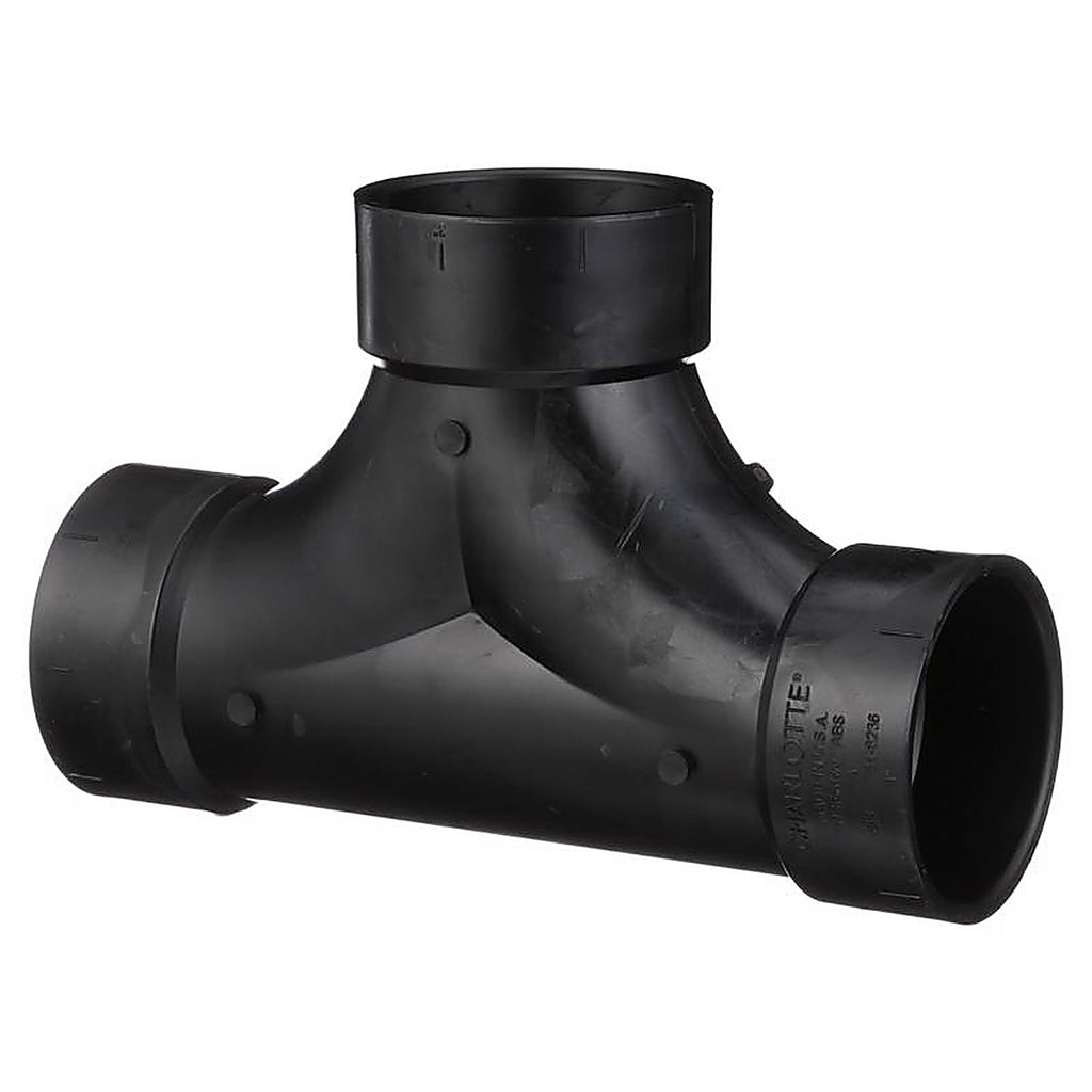 Charlotte Pipe ABS004480600 3 in. Hub x 3 in. Dia. Hub ABS Flush Cleanout Tee