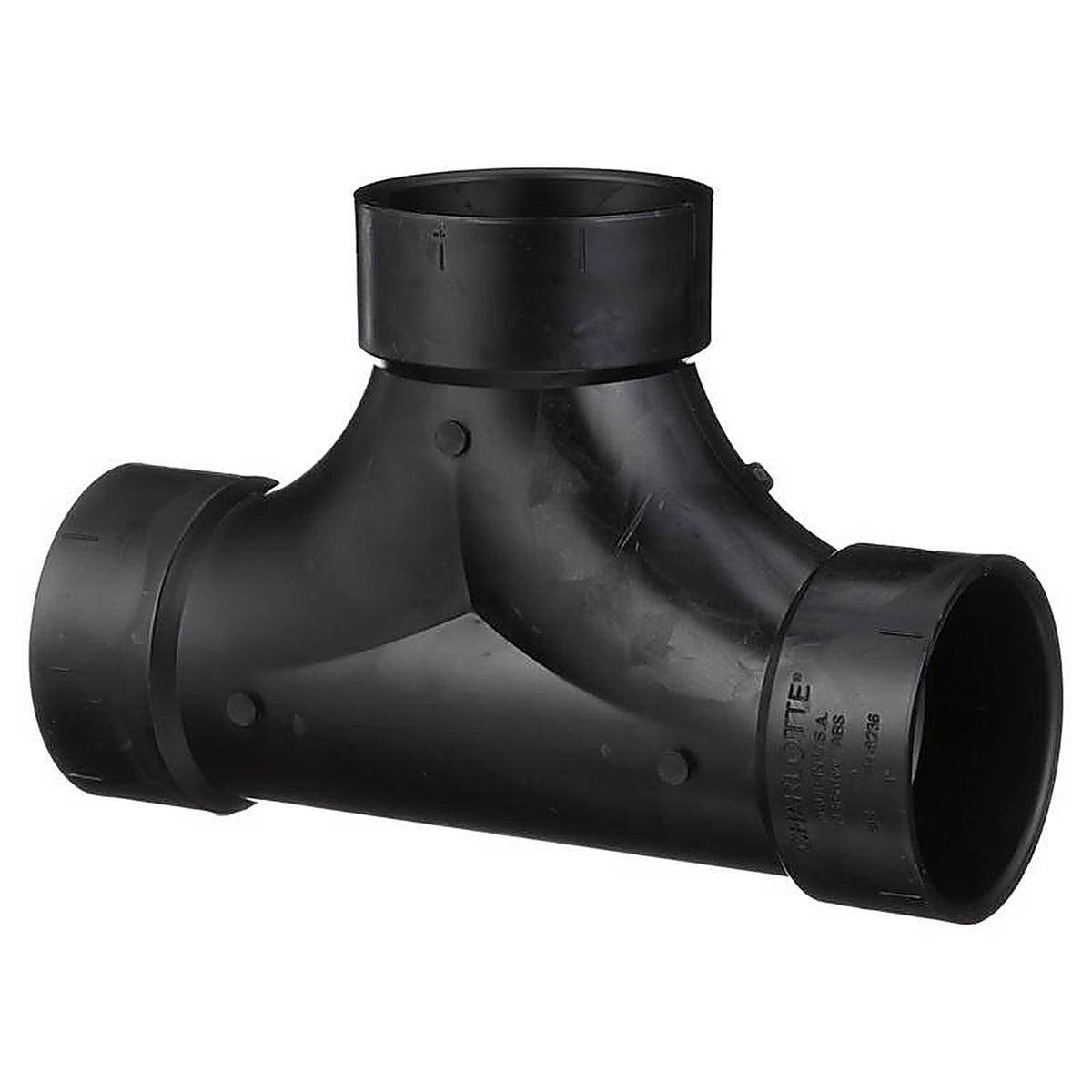 Charlotte Pipe ABS004480600 3 in. Hub x 3 in. Dia. Hub ABS Flush Cleanout Tee