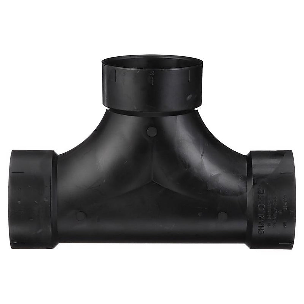 Charlotte Pipe ABS004480600 3 in. Hub x 3 in. Dia. Hub ABS Flush Cleanout Tee