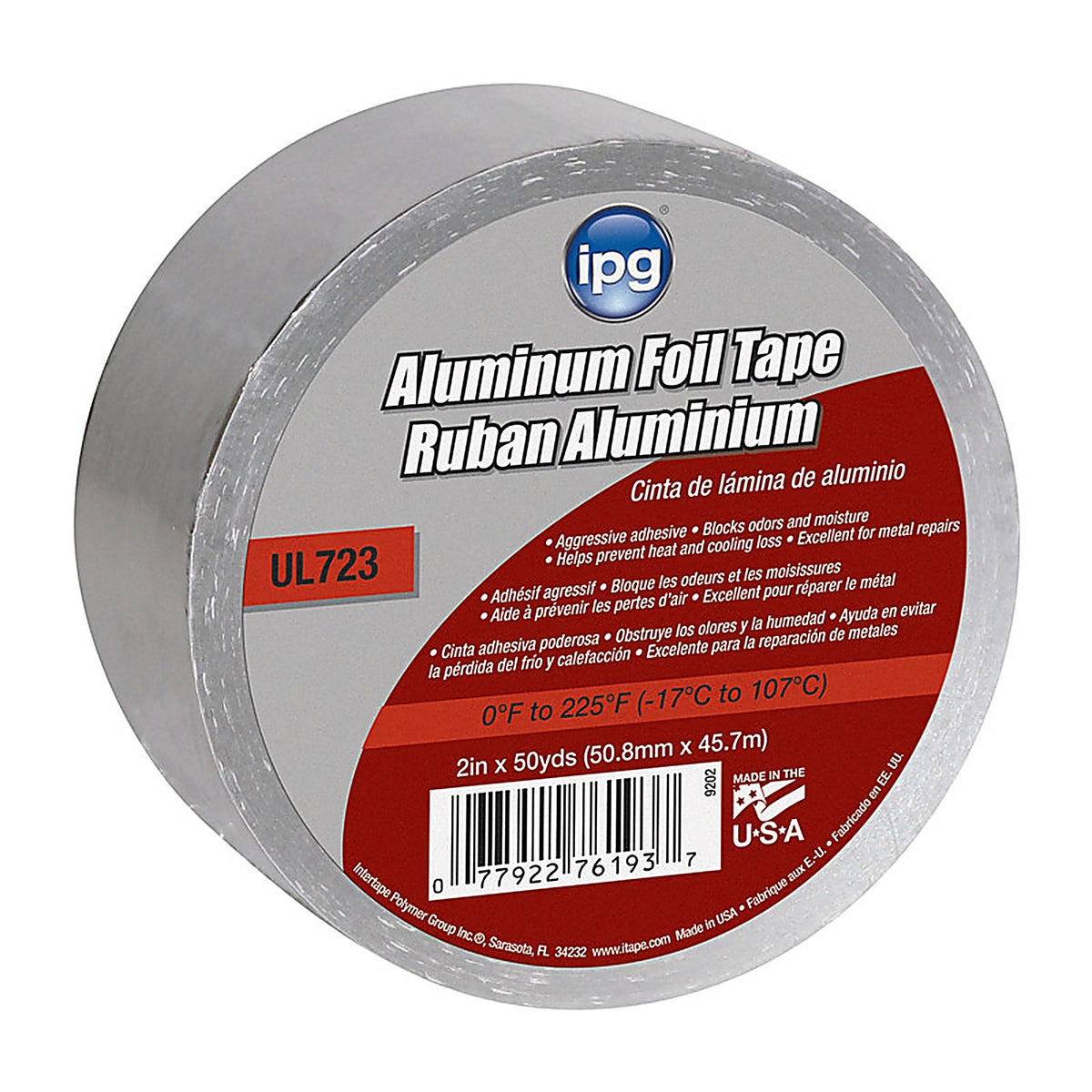 IPG 9202 2 in. W x 50 yd. L Silver Foil Tape