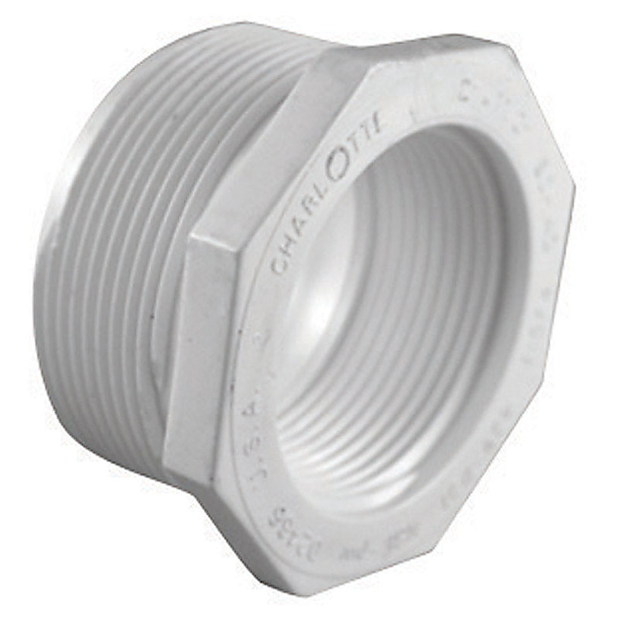 Charlotte Pipe PVC 02112 3600 Schedule 40 2 in. MPT x 1 in. Dia. FPT PVC Reducing Bushing