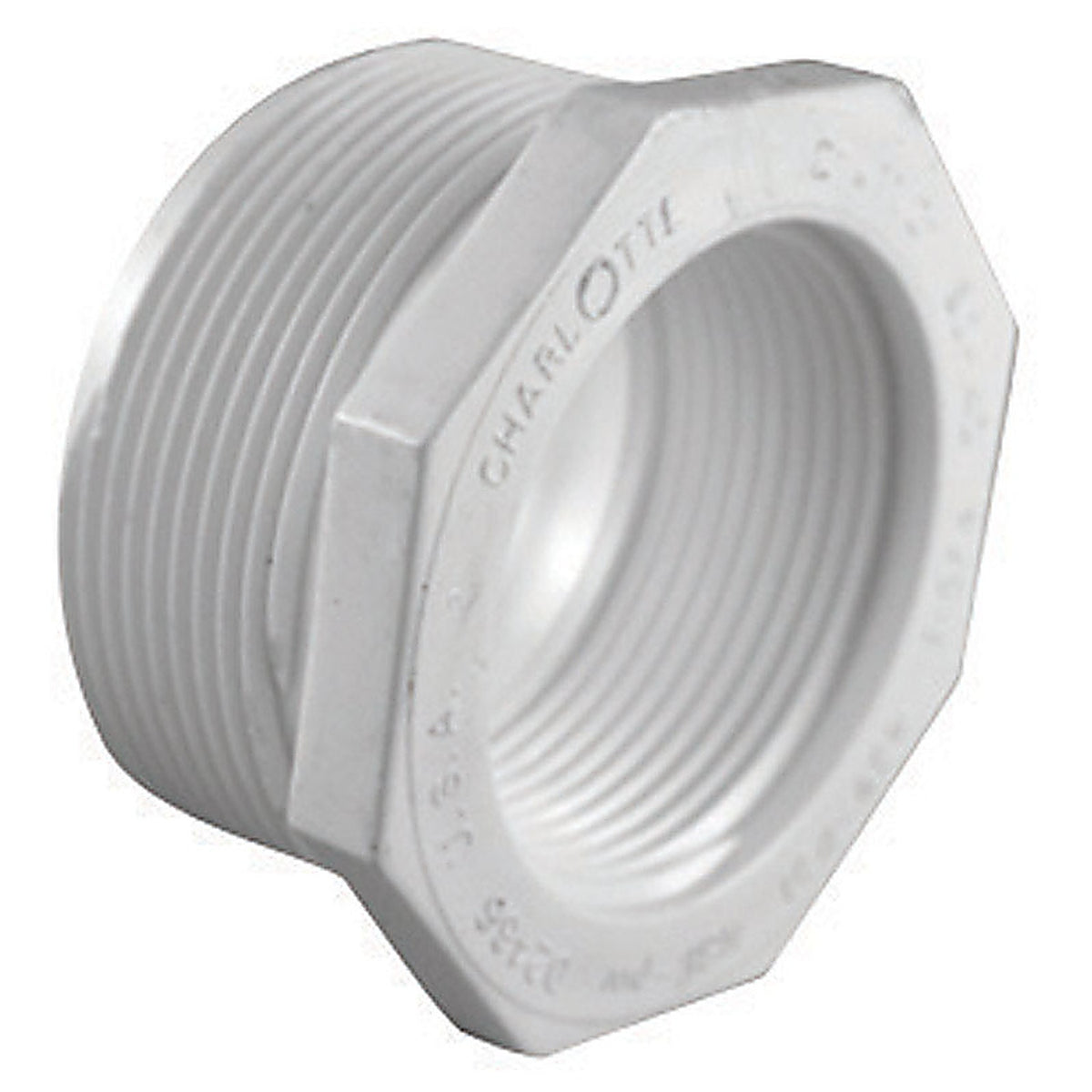 Charlotte Pipe PVC 02112 4000 Schedule 40 2 in. MPT x 1-1/2 in. Dia. FPT PVC Reducing Bushing