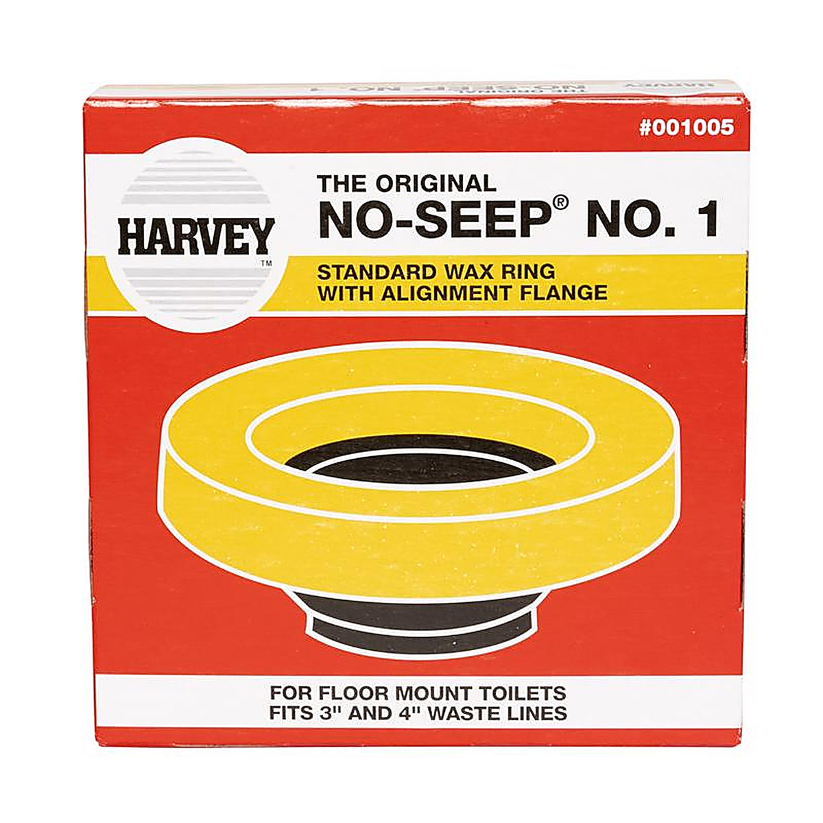 Oatey 001005-24 Harvey's No-Seep Wax Ring Polyethylene/Wax For 3 inch and 4 inch Waste Lines