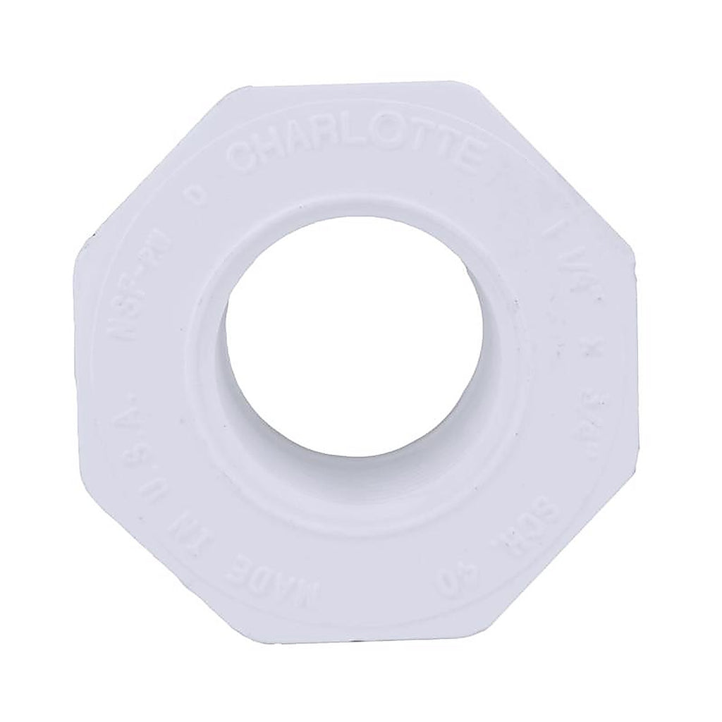 Charlotte Pipe PVC 02108 3000 Schedule 40 2 in. Spigot x 1-1/4 in. Dia. FPT PVC Reducing Bushing