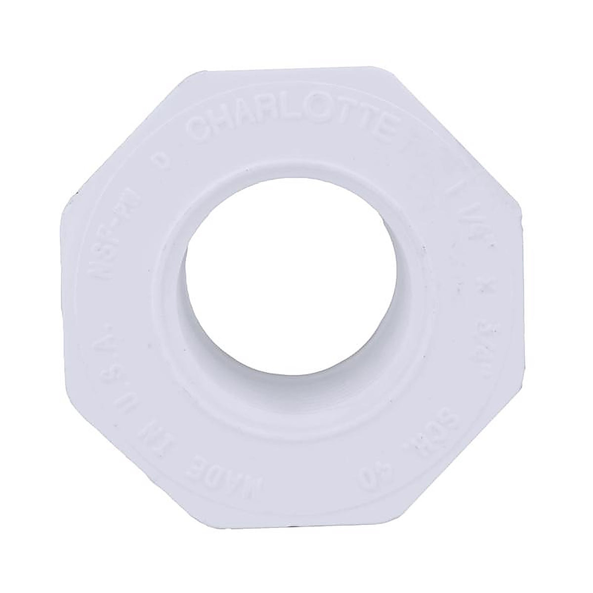 Charlotte Pipe PVC 02108 3000 Schedule 40 2 in. Spigot x 1-1/4 in. Dia. FPT PVC Reducing Bushing