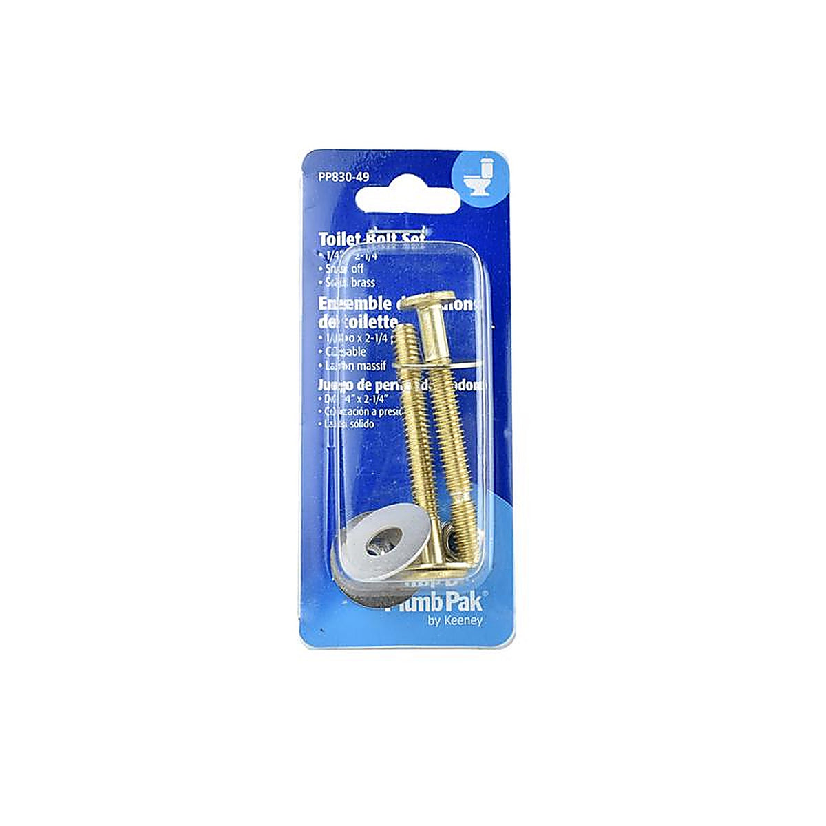 Plumb Pak PP830-49 Toilet Bolt Set Brass