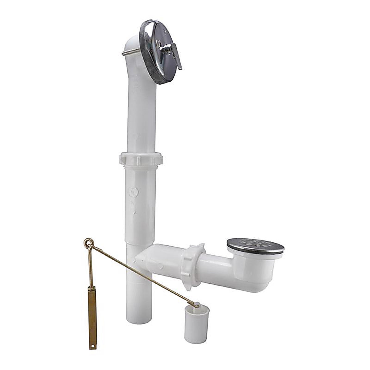 Plumb Pak PP64W 1-1/2 in. Dia. Polished Chrome Plastic Triplever Bath Drain