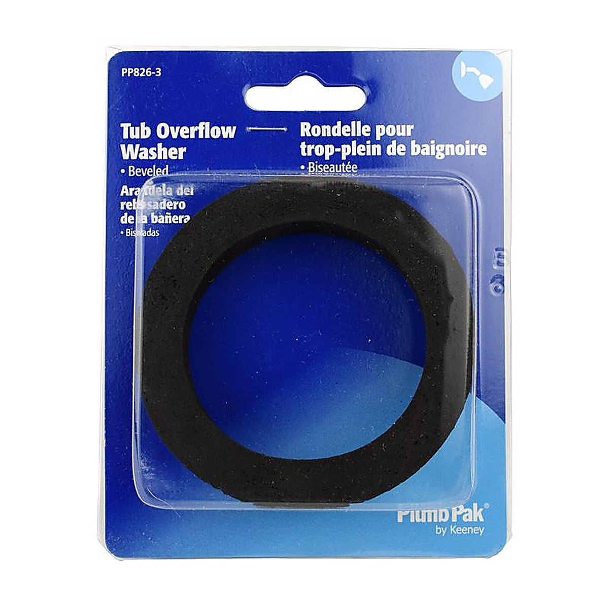 Plumb Pak PP826-3 Rubber Universal in. Beveled Tub Overflow Washer 1/Pack