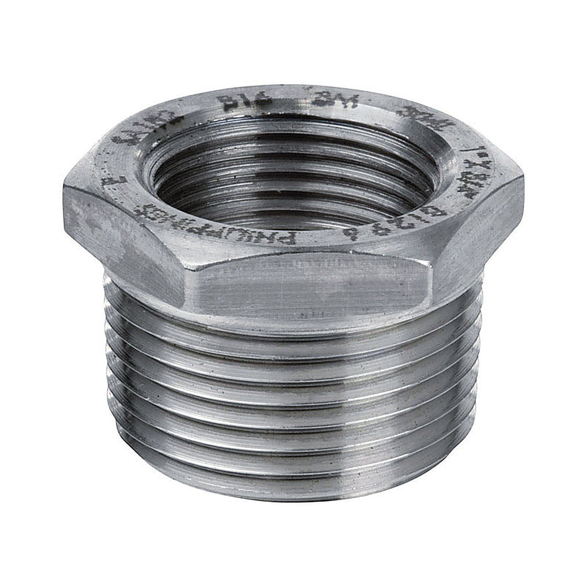 Smith-Cooper 4638101150 2 in. MPT x 1-1/2 in. Dia. FPT Stainless Steel Hex Bushing