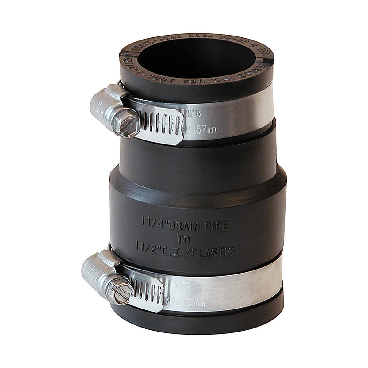 Fernco P1056-150/125 Schedule 40 1-1/2 in. Hub x 1-1/4 in. Dia. Hub PVC Flexible Coupling